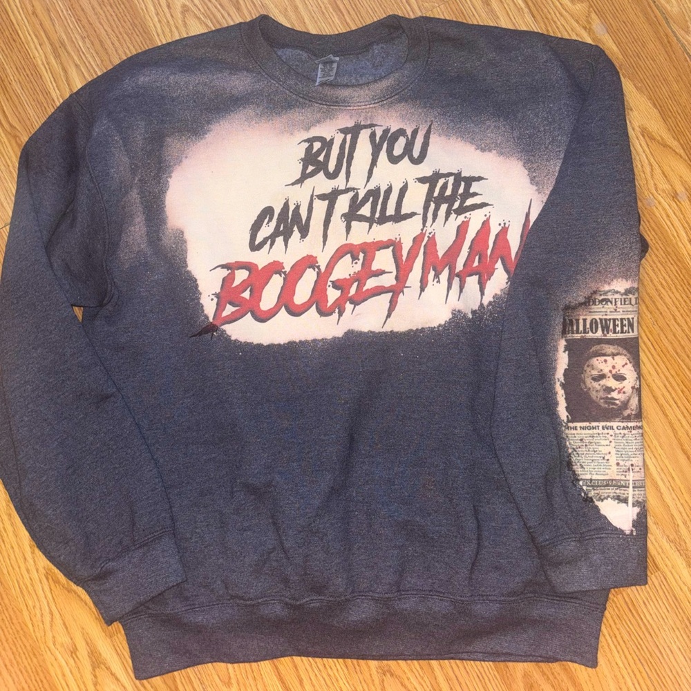 Large Michael Myers  distressed bleach crewneck